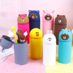 Cartoon Silicon Pencil Case Container Pencil Bags Stationery Kids Birthday School Gifts