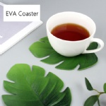 EVA Palm Leaf Coaster Placemat Heat Insulation Oil-proof Waterproof EVA Artificial Plant Table Placemat