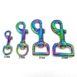 Zinc Alloy Rainbow Iridescence Swivel Hooks Trigger Snap Hook For Pets and Bags  PWPET003